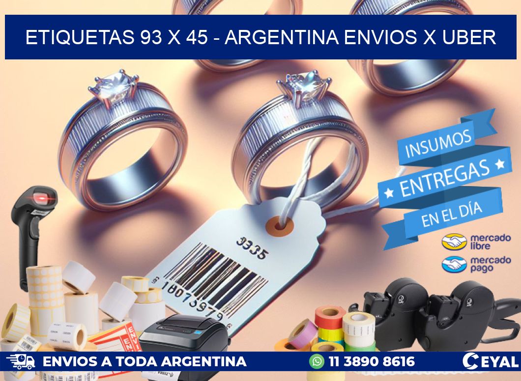 ETIQUETAS 93 x 45 - ARGENTINA ENVIOS X UBER