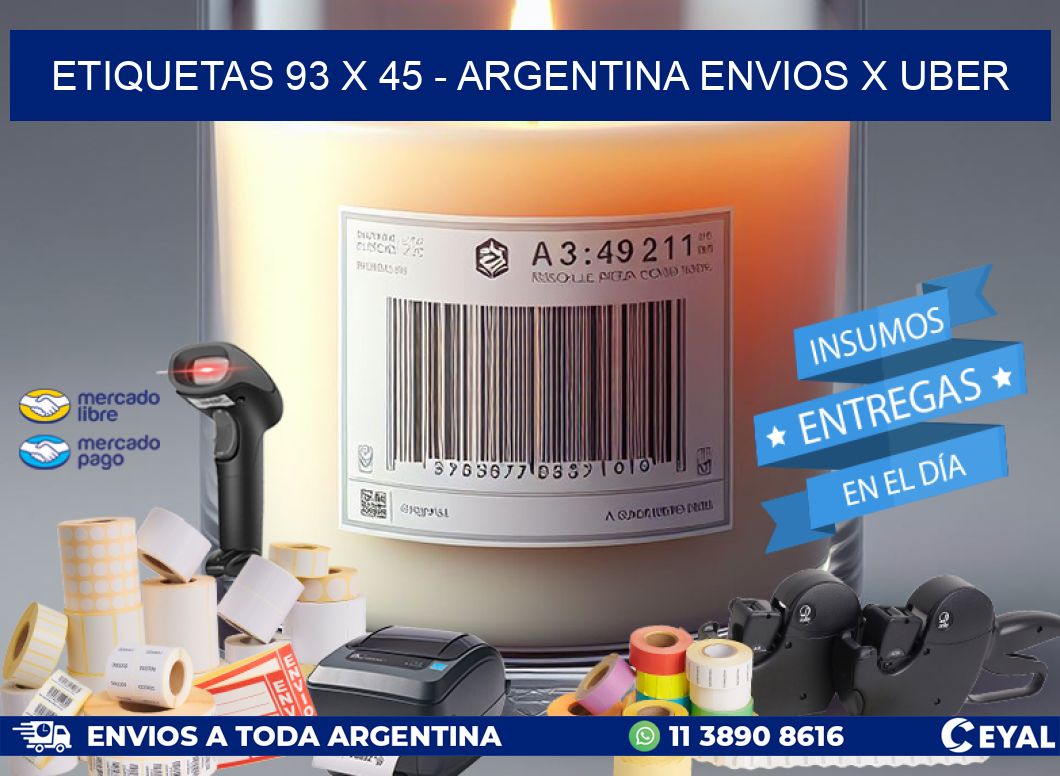 ETIQUETAS 93 x 45 - ARGENTINA ENVIOS X UBER