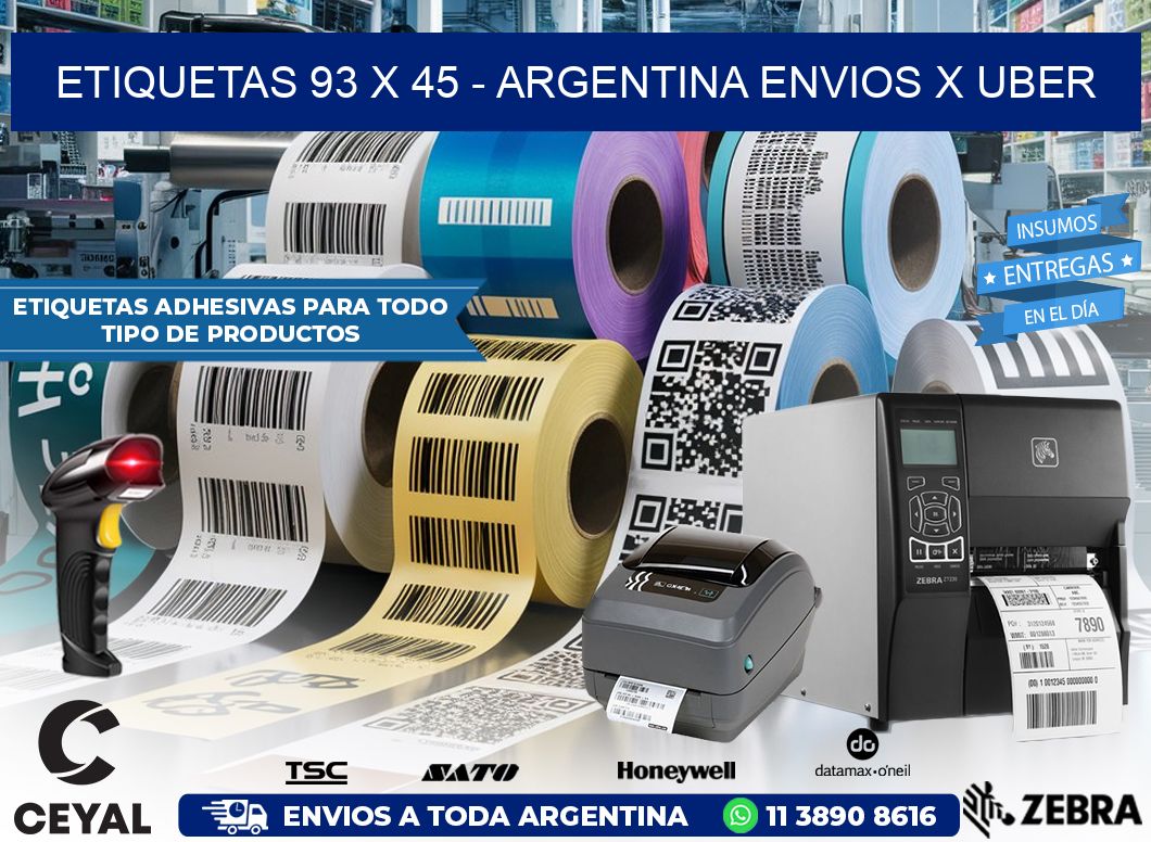 ETIQUETAS 93 x 45 – ARGENTINA ENVIOS X UBER