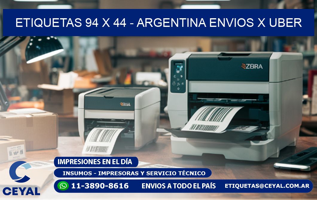 ETIQUETAS 94 x 44 - ARGENTINA ENVIOS X UBER