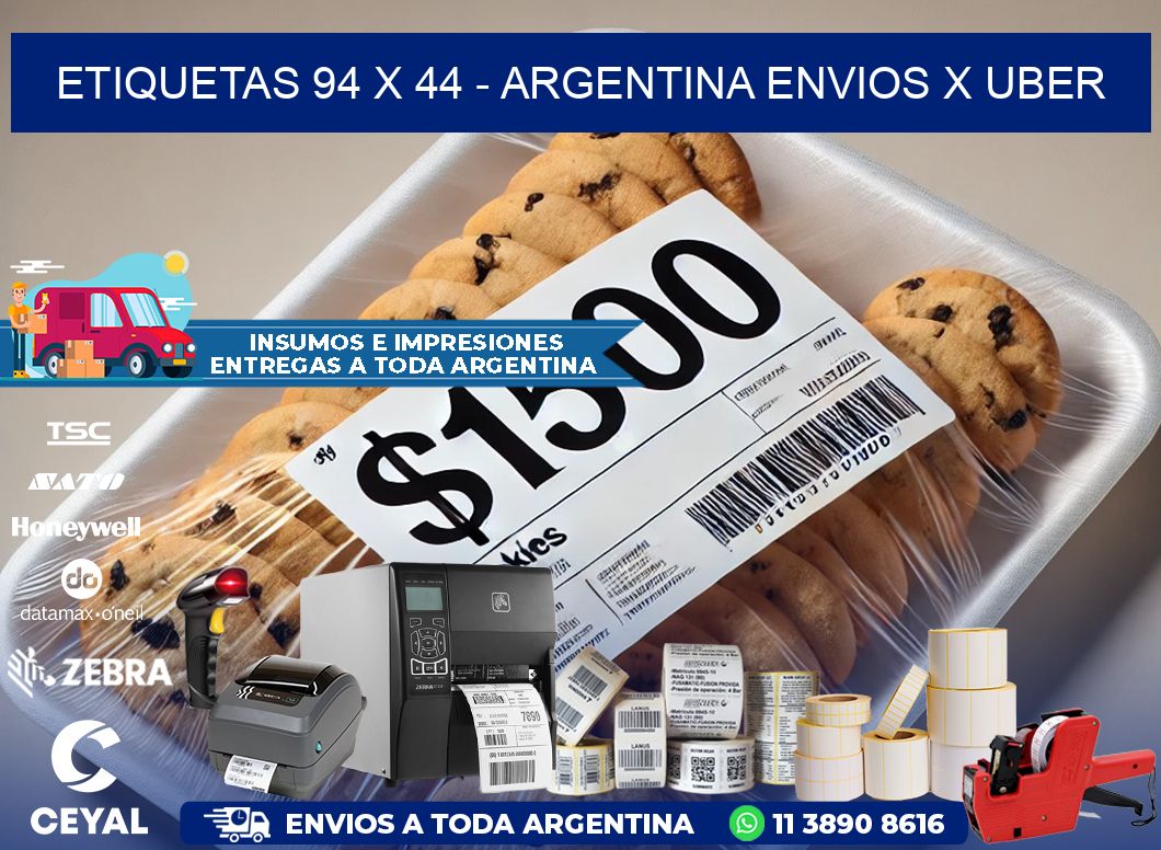 ETIQUETAS 94 x 44 - ARGENTINA ENVIOS X UBER