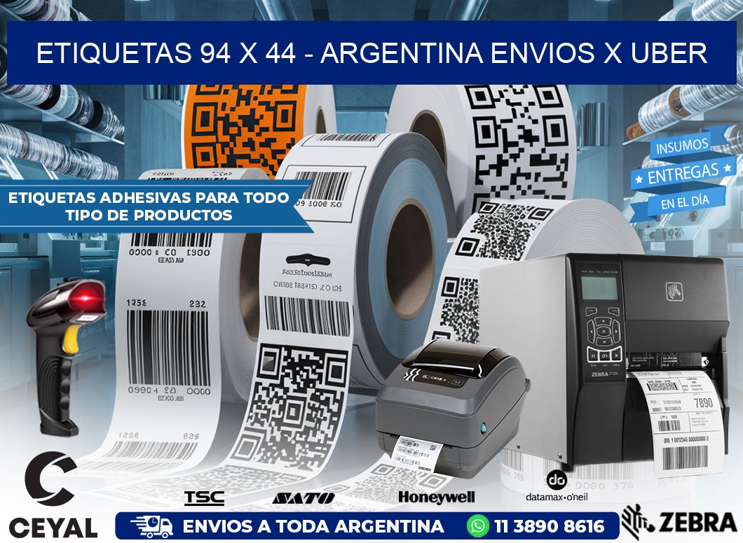 ETIQUETAS 94 x 44 – ARGENTINA ENVIOS X UBER