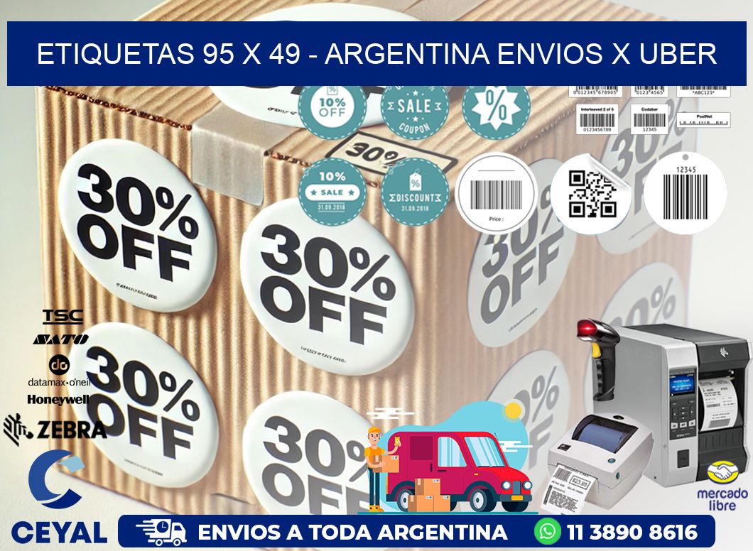 ETIQUETAS 95 x 49 - ARGENTINA ENVIOS X UBER