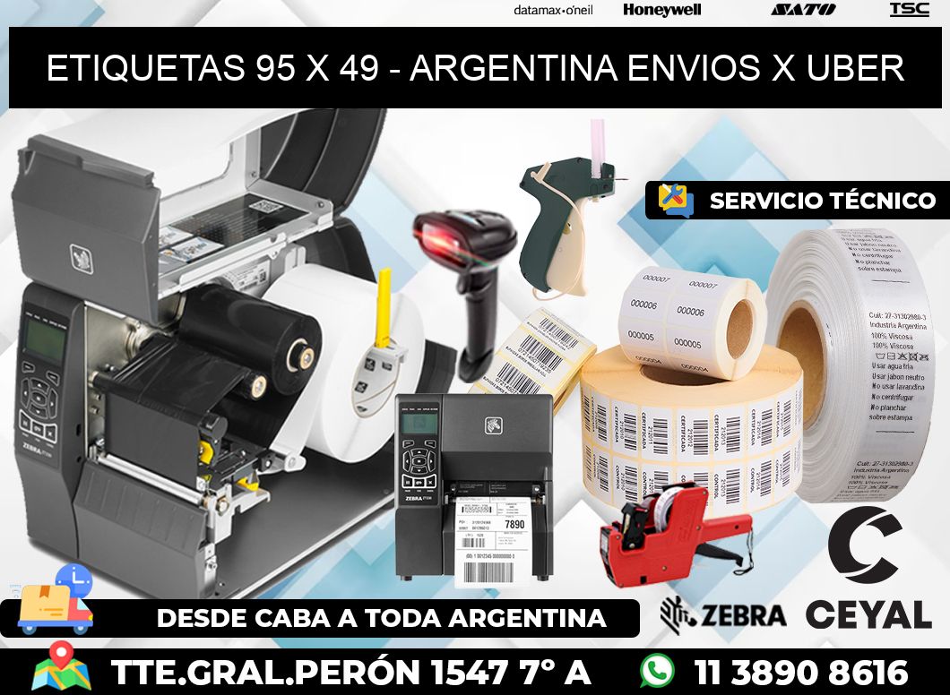 ETIQUETAS 95 x 49 - ARGENTINA ENVIOS X UBER