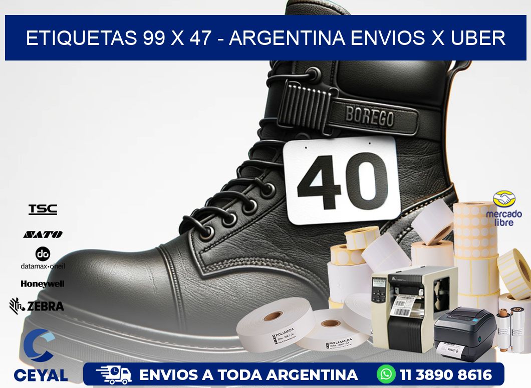 ETIQUETAS 99 x 47 - ARGENTINA ENVIOS X UBER