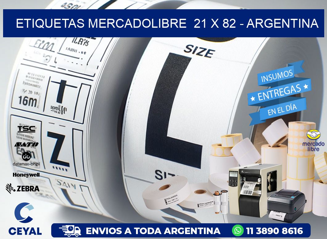 ETIQUETAS MERCADOLIBRE  21 x 82 - ARGENTINA