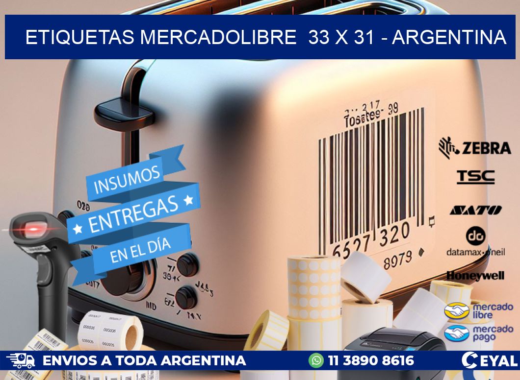 ETIQUETAS MERCADOLIBRE  33 x 31 - ARGENTINA