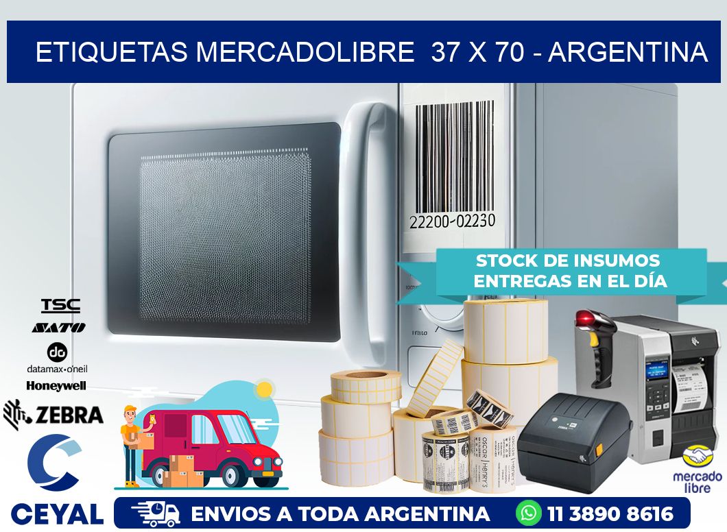 ETIQUETAS MERCADOLIBRE  37 x 70 – ARGENTINA