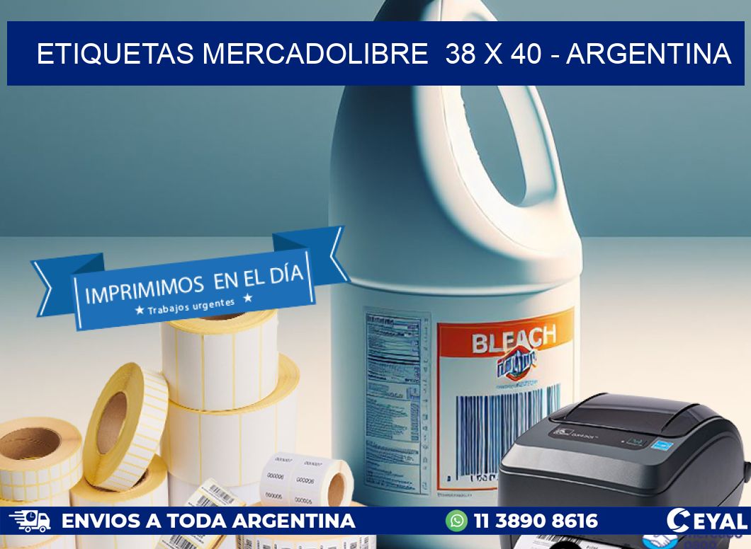 ETIQUETAS MERCADOLIBRE  38 x 40 - ARGENTINA