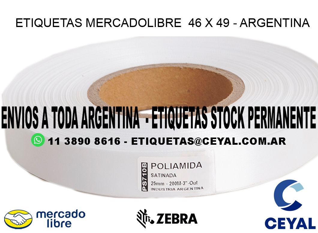 ETIQUETAS MERCADOLIBRE  46 x 49 - ARGENTINA