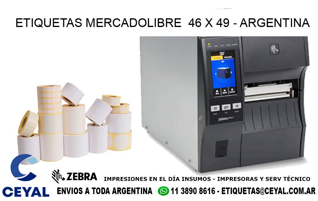 ETIQUETAS MERCADOLIBRE  46 x 49 - ARGENTINA