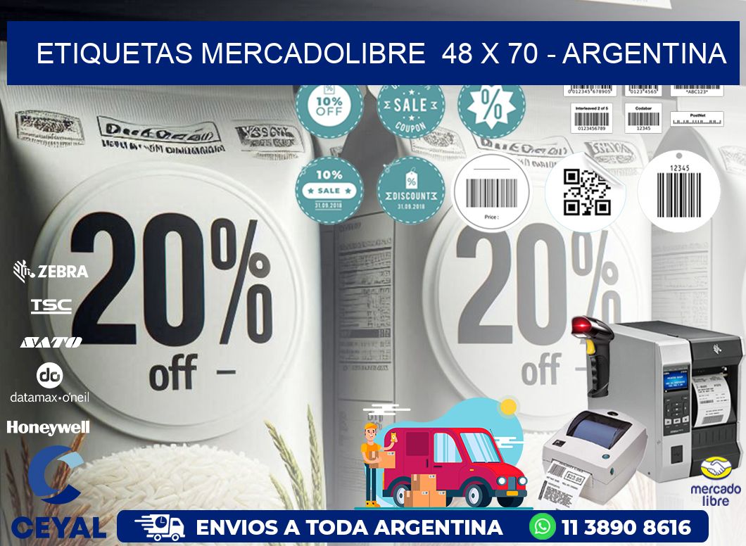 ETIQUETAS MERCADOLIBRE  48 x 70 - ARGENTINA