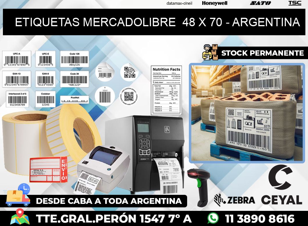 ETIQUETAS MERCADOLIBRE  48 x 70 – ARGENTINA