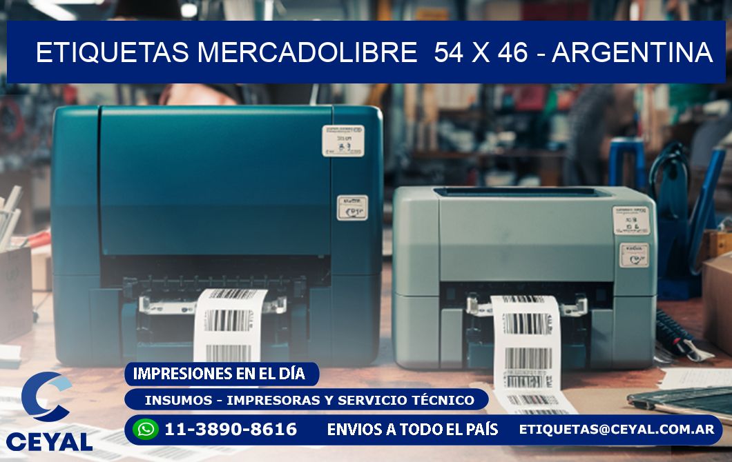 ETIQUETAS MERCADOLIBRE  54 x 46 - ARGENTINA