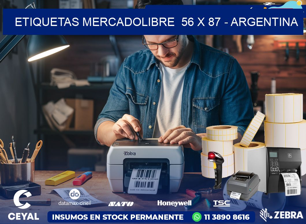 ETIQUETAS MERCADOLIBRE  56 x 87 - ARGENTINA