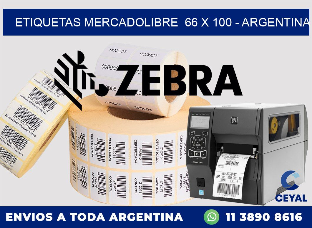 ETIQUETAS MERCADOLIBRE  66 x 100 – ARGENTINA