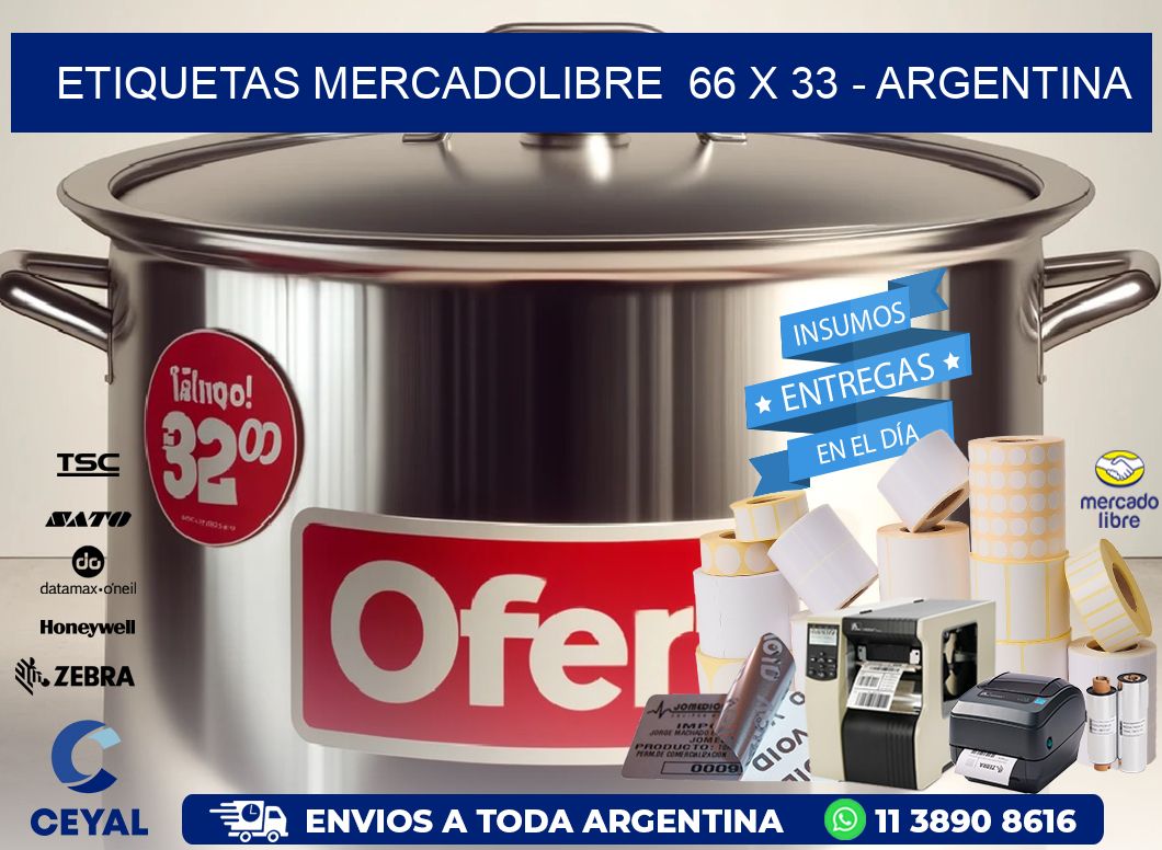 ETIQUETAS MERCADOLIBRE  66 x 33 - ARGENTINA