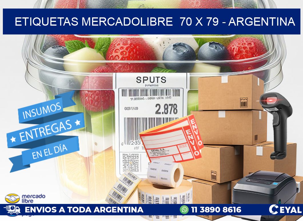 ETIQUETAS MERCADOLIBRE  70 x 79 - ARGENTINA