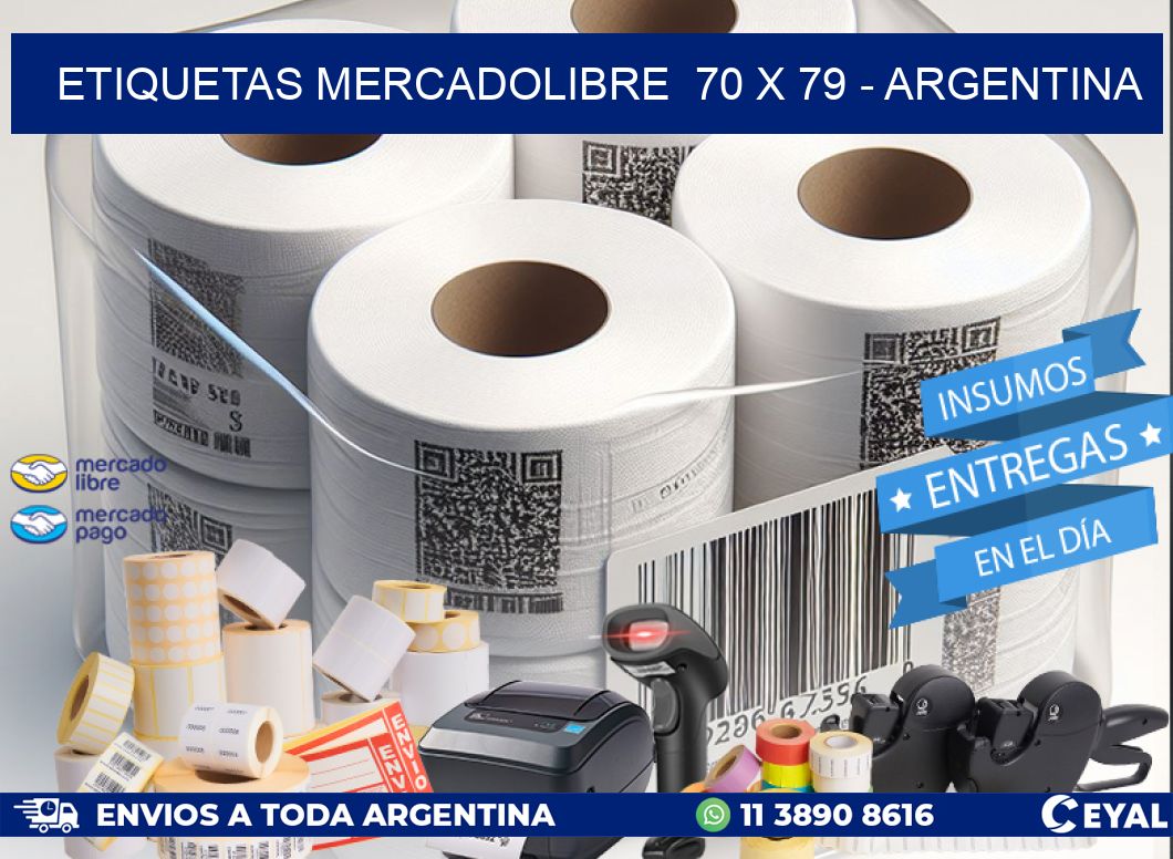 ETIQUETAS MERCADOLIBRE  70 x 79 - ARGENTINA