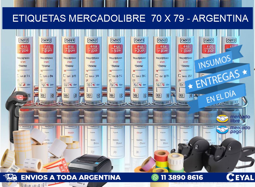 ETIQUETAS MERCADOLIBRE  70 x 79 - ARGENTINA