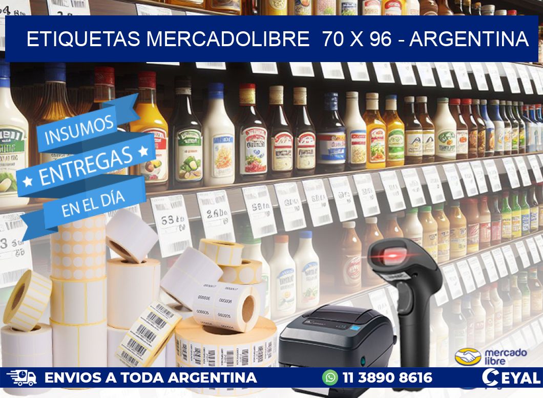 ETIQUETAS MERCADOLIBRE  70 x 96 - ARGENTINA