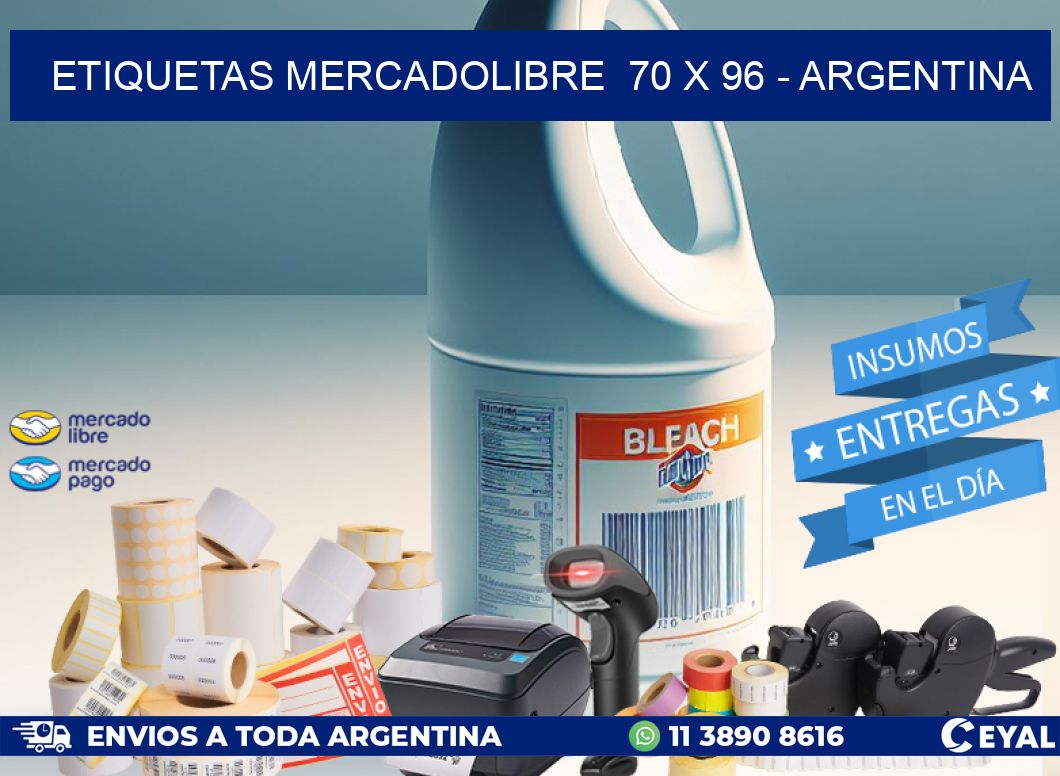 ETIQUETAS MERCADOLIBRE  70 x 96 - ARGENTINA