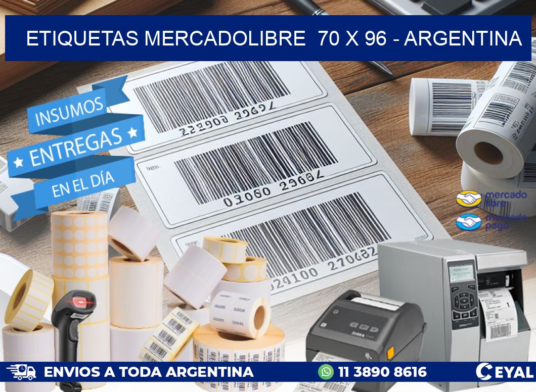 ETIQUETAS MERCADOLIBRE  70 x 96 - ARGENTINA