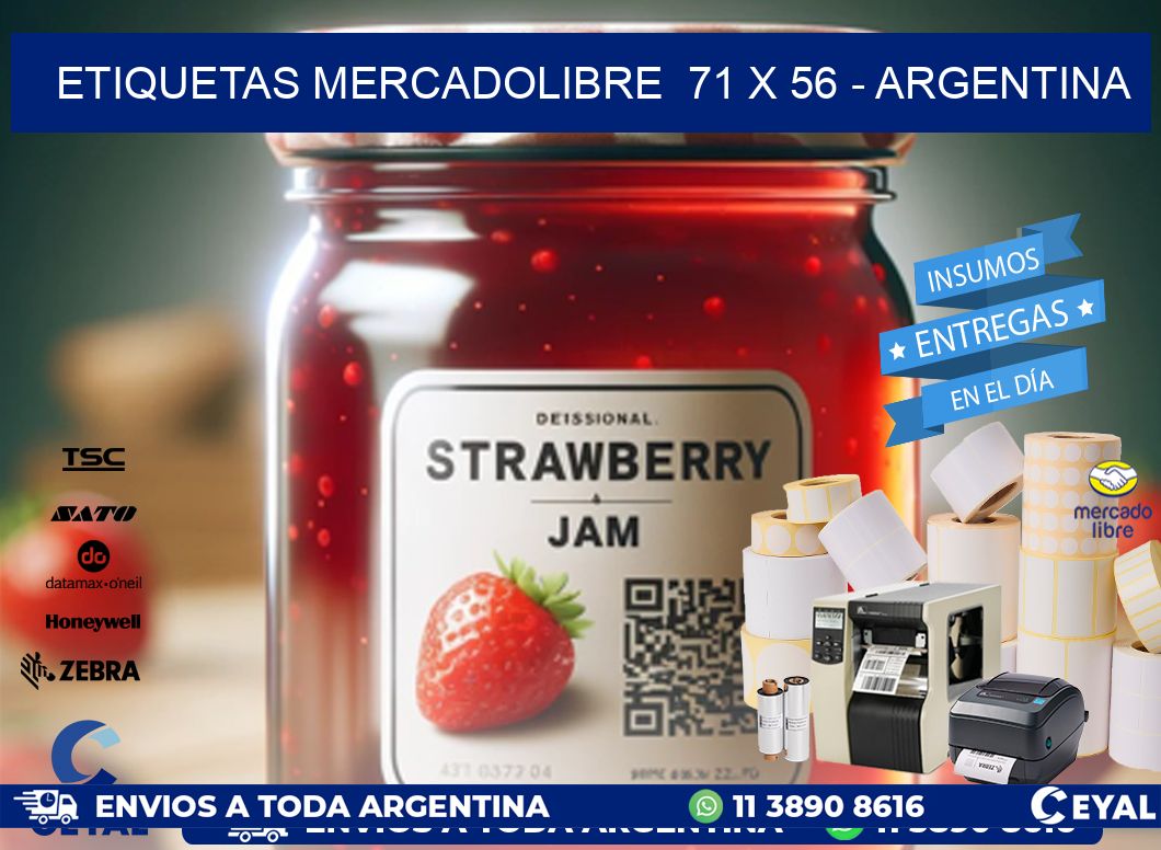 ETIQUETAS MERCADOLIBRE  71 x 56 - ARGENTINA