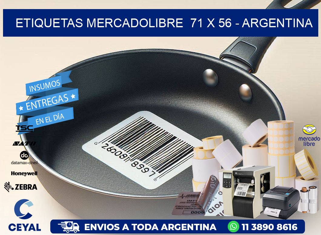 ETIQUETAS MERCADOLIBRE  71 x 56 - ARGENTINA