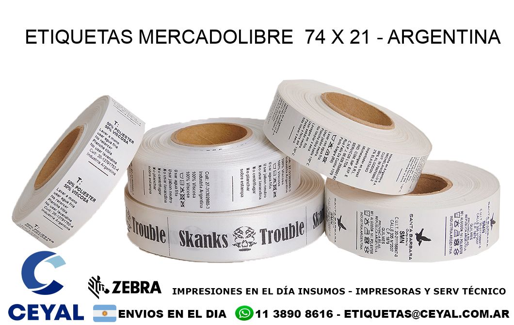 ETIQUETAS MERCADOLIBRE  74 x 21 - ARGENTINA