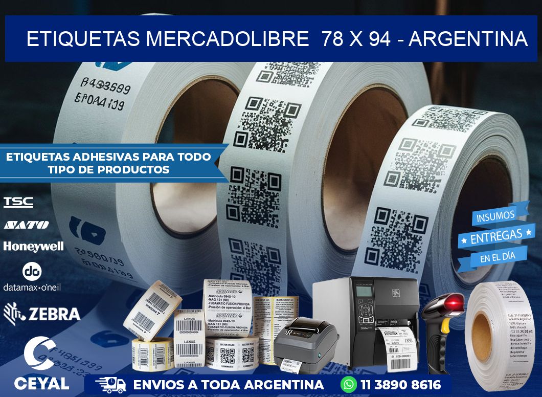 ETIQUETAS MERCADOLIBRE  78 x 94 – ARGENTINA