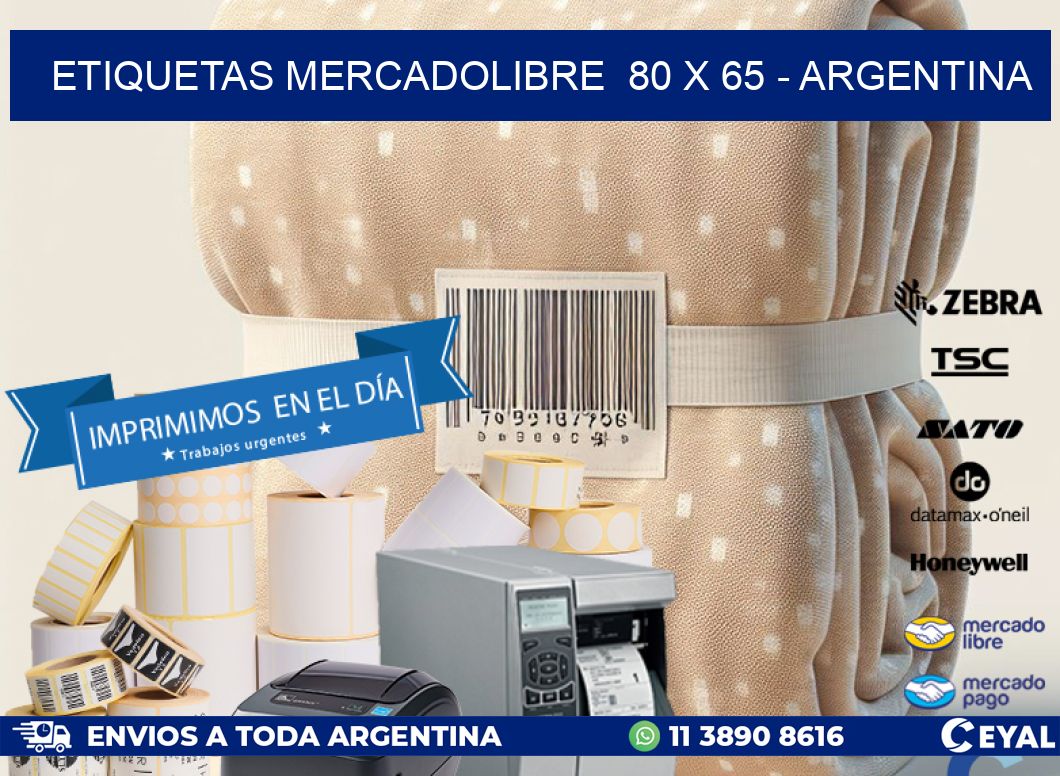 ETIQUETAS MERCADOLIBRE 80 x 65 - ARGENTINA