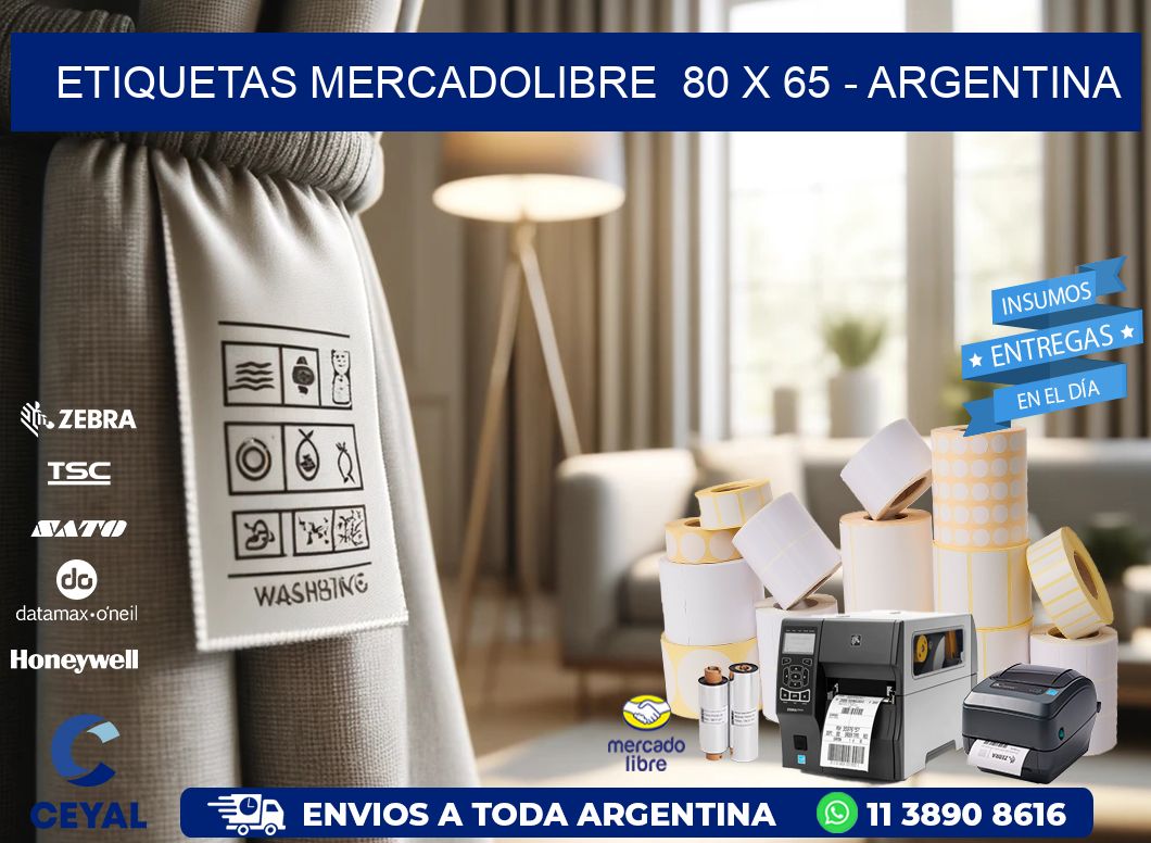 ETIQUETAS MERCADOLIBRE 80 x 65 - ARGENTINA