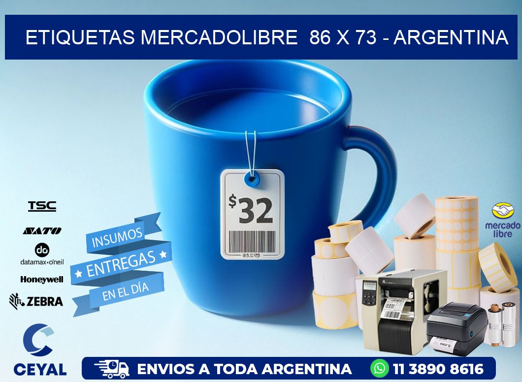 ETIQUETAS MERCADOLIBRE  86 x 73 - ARGENTINA