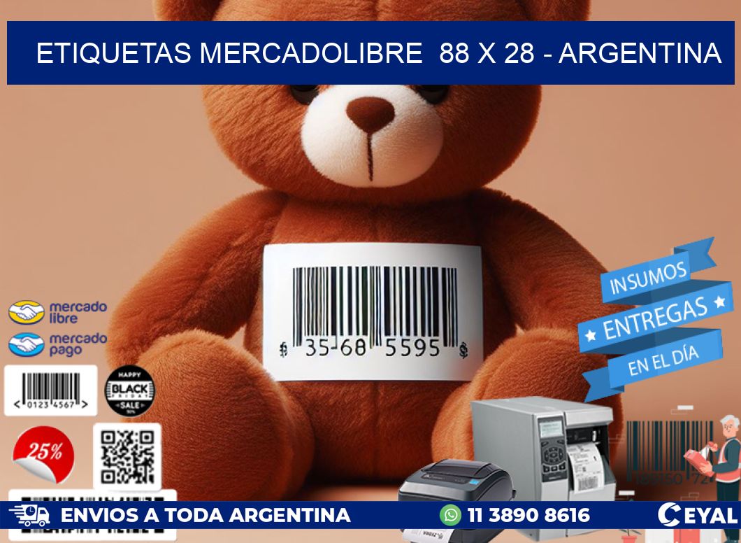 ETIQUETAS MERCADOLIBRE  88 x 28 - ARGENTINA