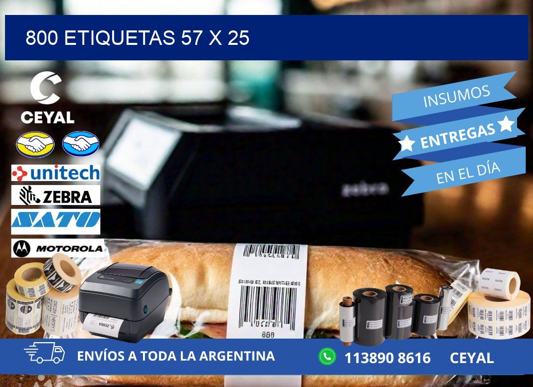 800 ETIQUETAS 57 x 25