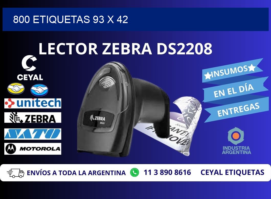 800 ETIQUETAS 93 x 42