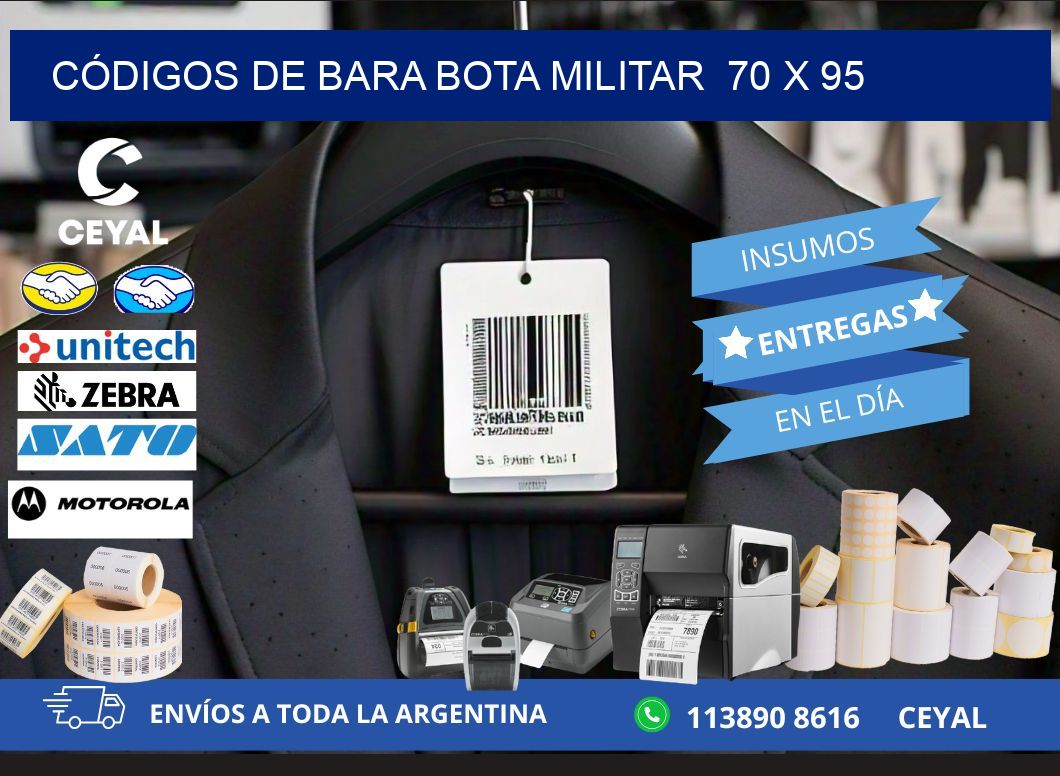 CÓDIGOS DE BARA BOTA MILITAR  70 x 95