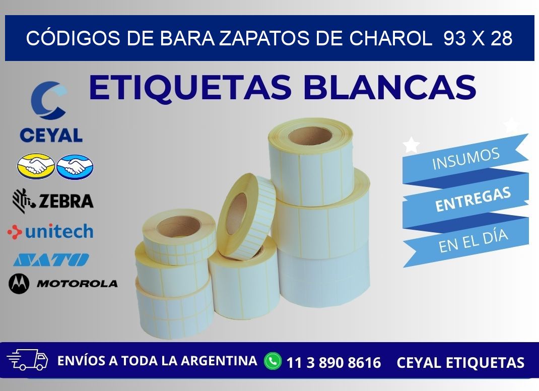 CÓDIGOS DE BARA ZAPATOS DE CHAROL  93 x 28