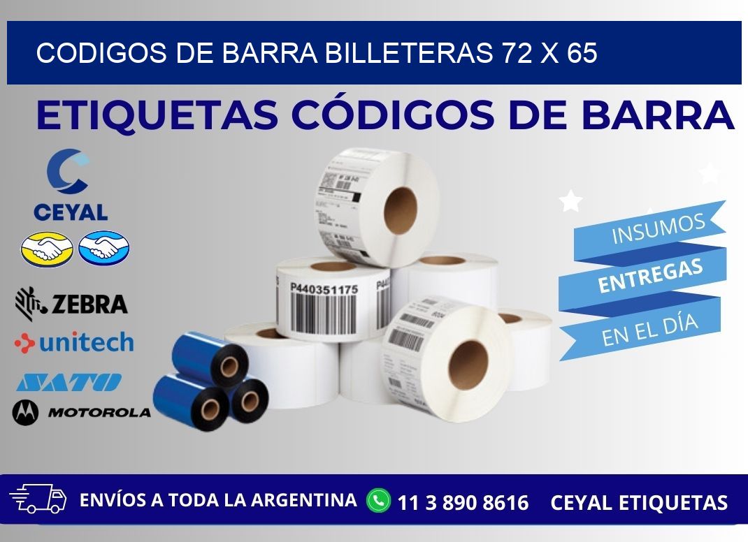 CODIGOS DE BARRA BILLETERAS 72 x 65