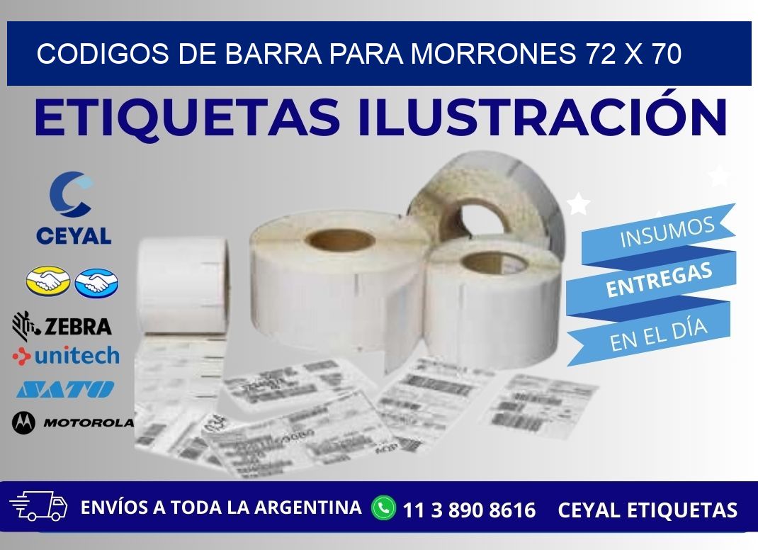 CODIGOS DE BARRA PARA MORRONES 72 x 70