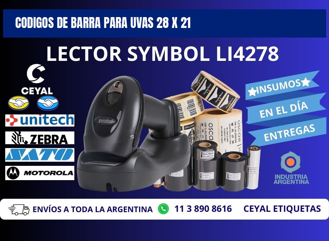 CODIGOS DE BARRA PARA UVAS 28 x 21