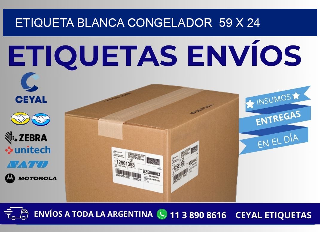 ETIQUETA BLANCA CONGELADOR  59 x 24