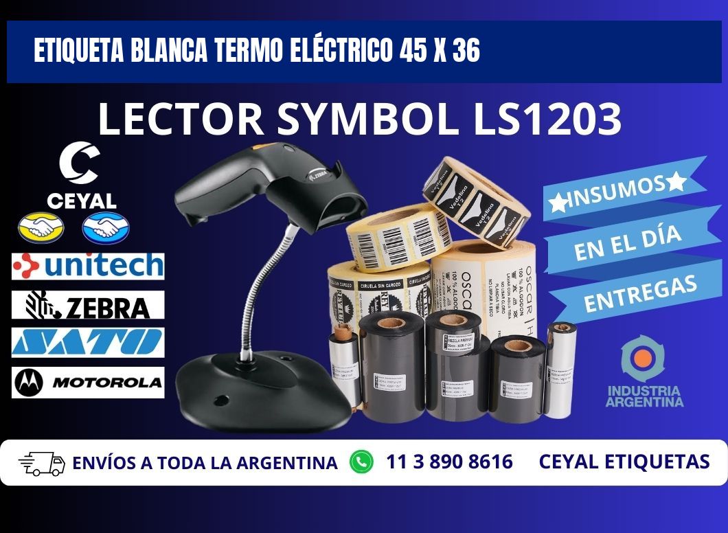 ETIQUETA BLANCA TERMO ELÉCTRICO 45 x 36