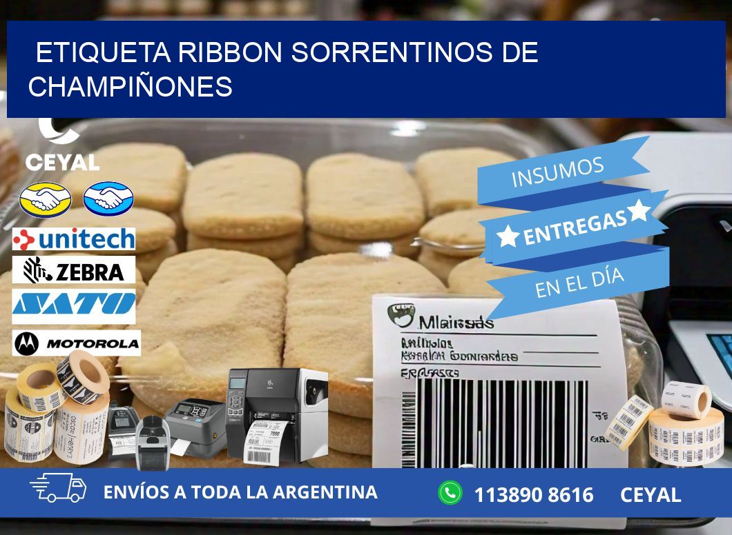 ETIQUETA RIBBON SORRENTINOS DE CHAMPIÑONES