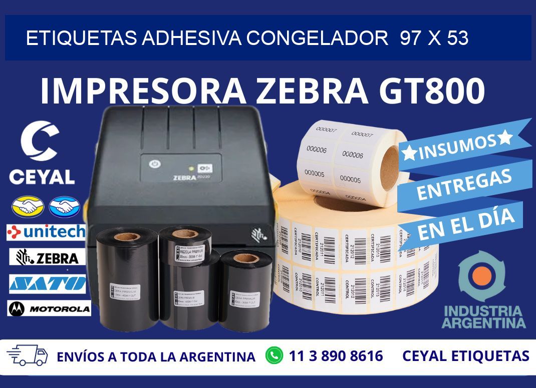 ETIQUETAS ADHESIVA CONGELADOR  97 x 53