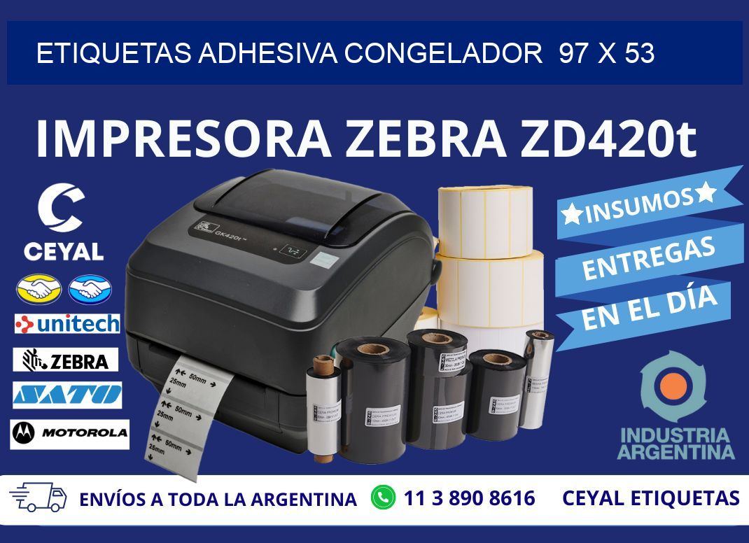 ETIQUETAS ADHESIVA CONGELADOR  97 x 53