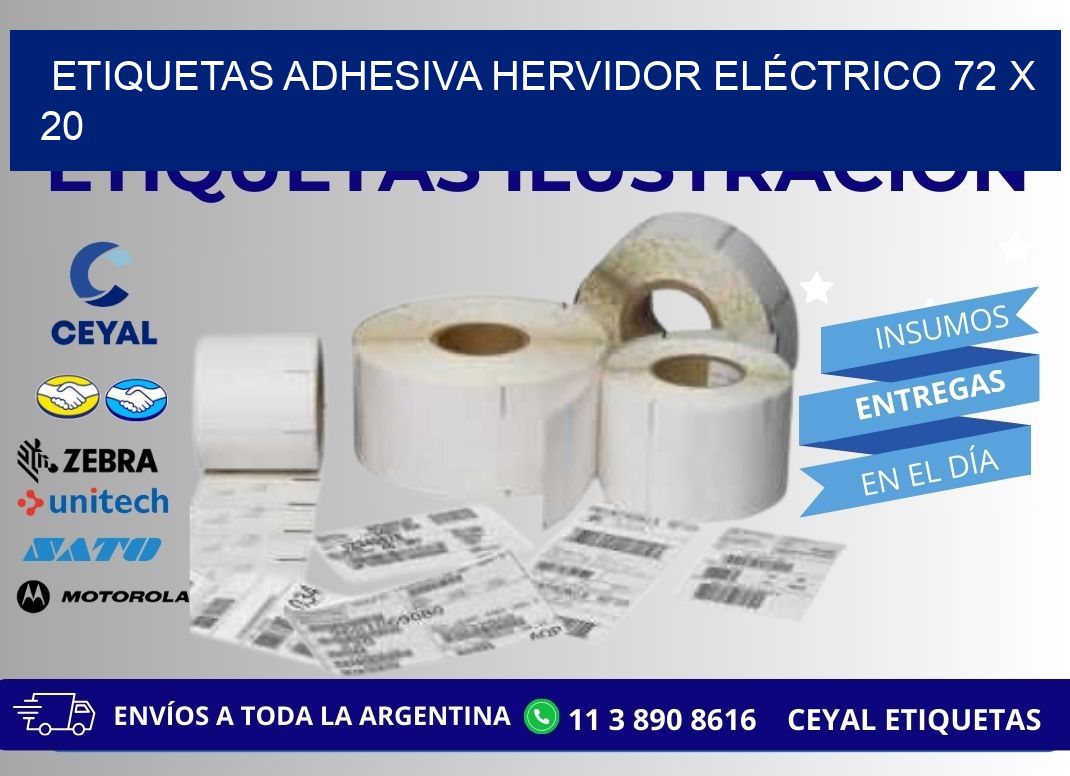 ETIQUETAS ADHESIVA HERVIDOR ELÉCTRICO 72 x 20