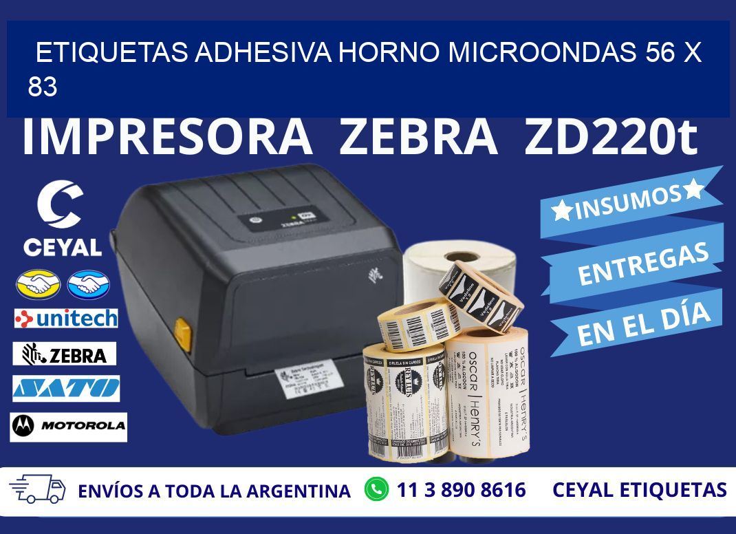 ETIQUETAS ADHESIVA HORNO MICROONDAS 56 x 83