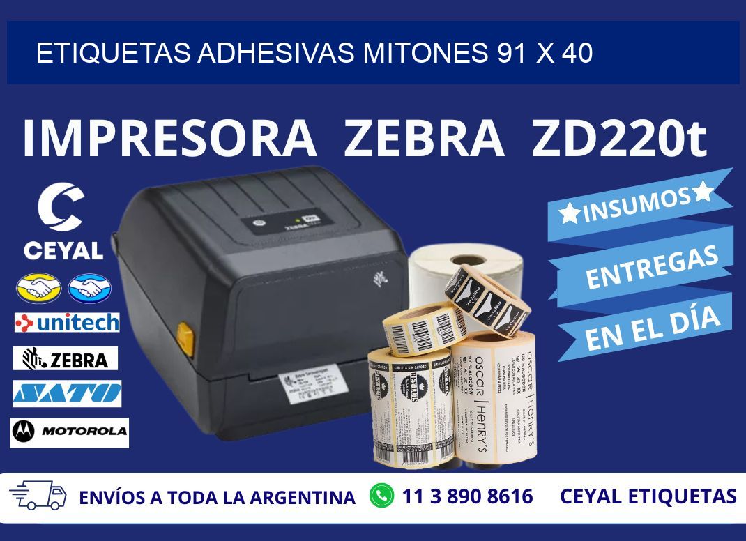 ETIQUETAS ADHESIVAS MITONES 91 x 40